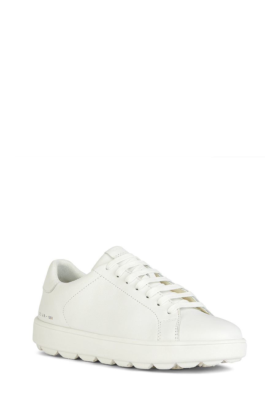 Geox Women's White Lace-Up Spherica Ecub Leather Sneaker