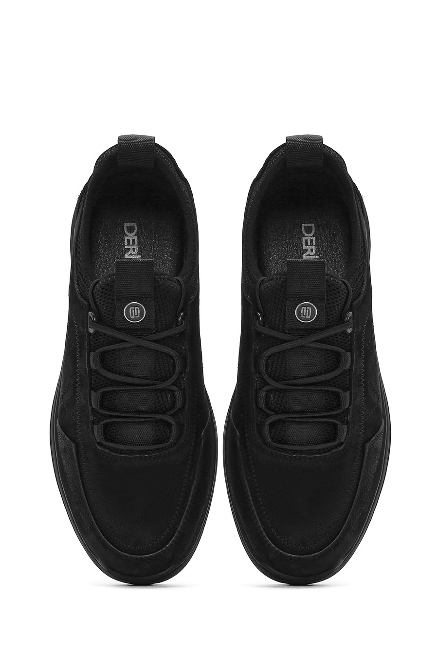 Erkek Siyah Bağcıklı Nubuk Deri Casual Sneaker