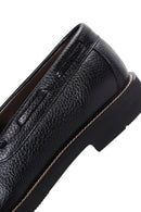 Men's Black Leather Tasseled Casual Loafer | Derimod