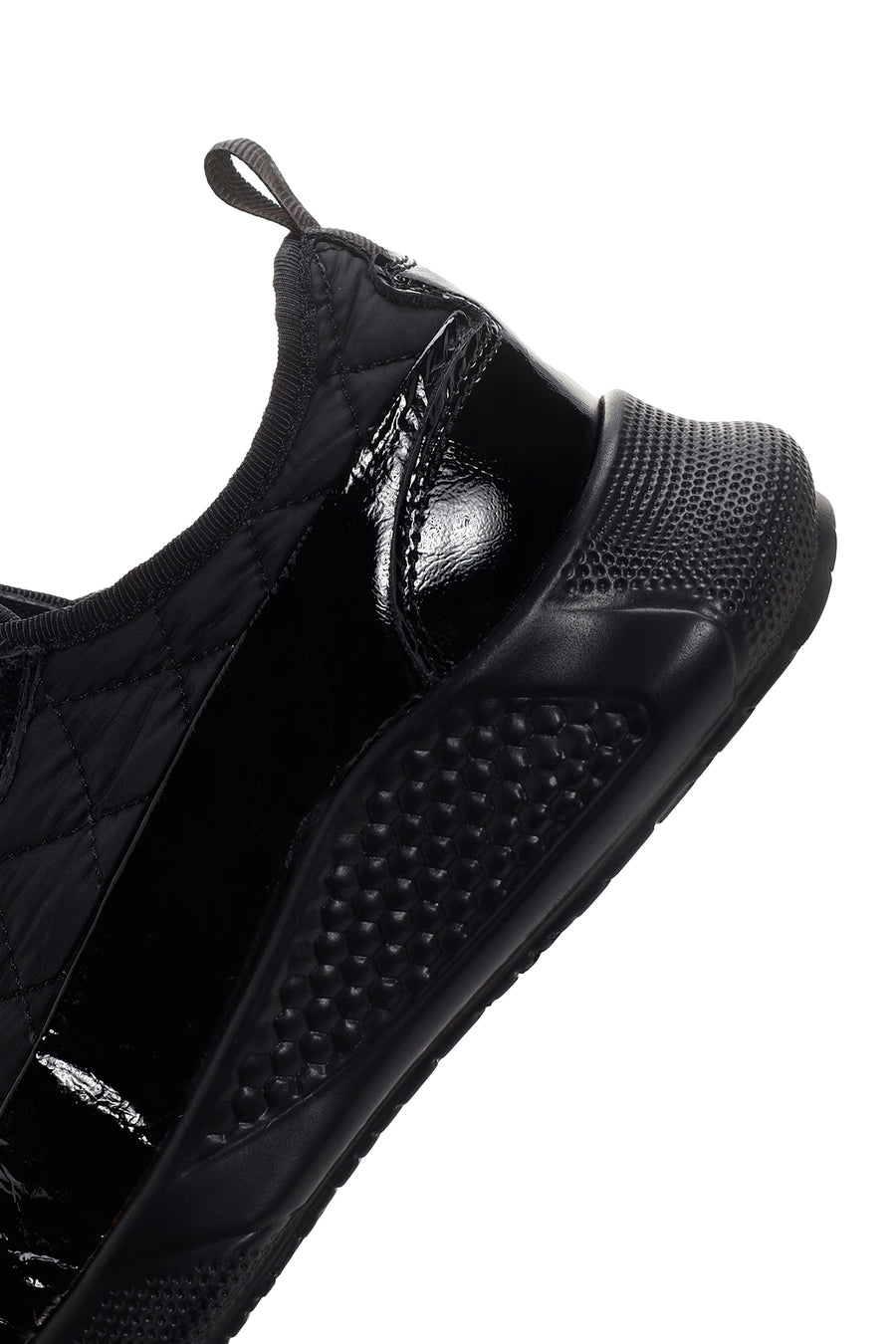 Women's Black Thick Soled Leather Sneaker