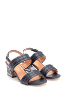 Women's Thick Heeled Quilted Sandals | Derimod
