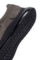 Erkek Gri Bağcıklı Nubuk Deri Sneaker | Derimod