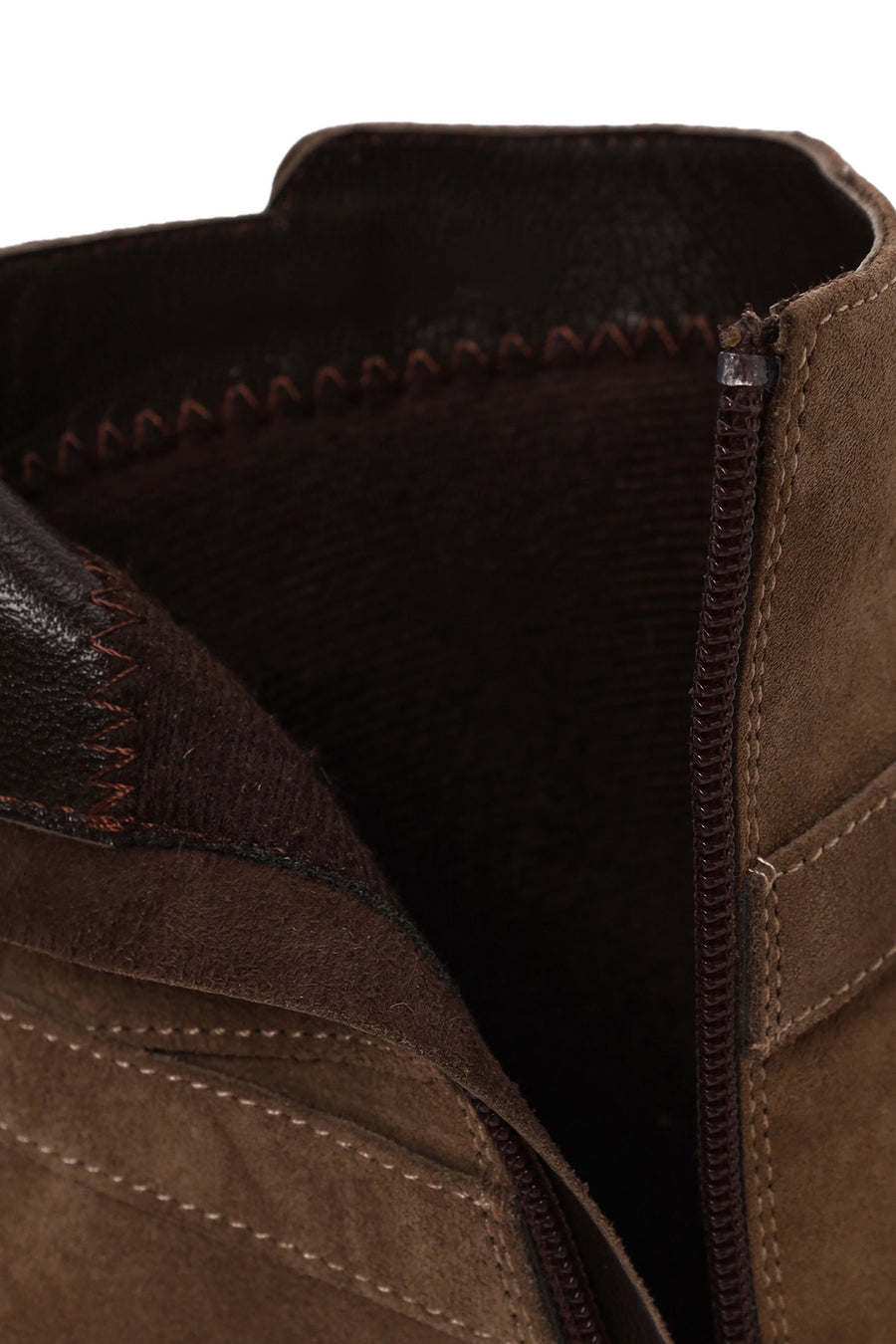 Woman Mink Zip Closure Suede Boots