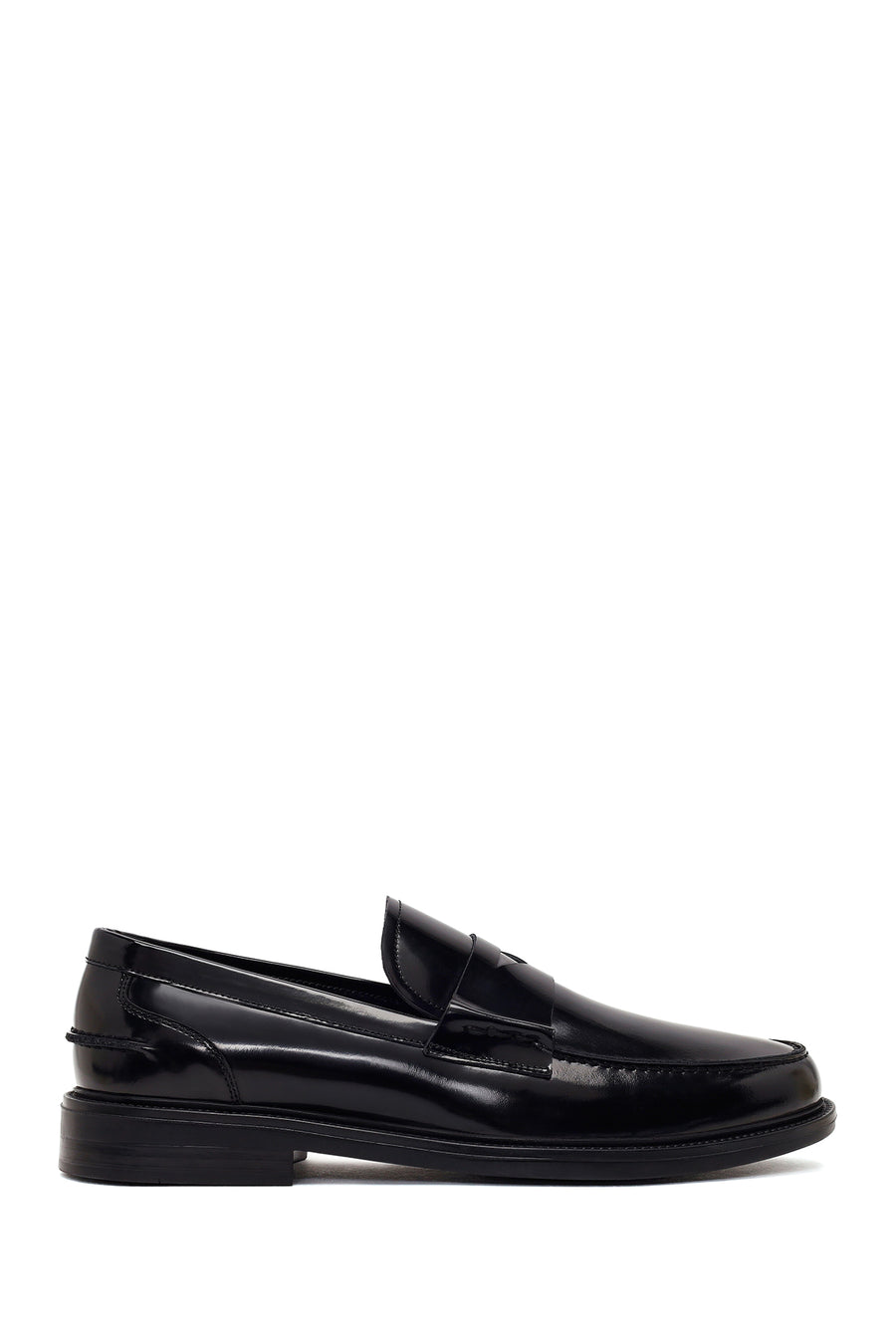 Erkek Siyah Deri Klasik Loafer WM750033DA | Derimod