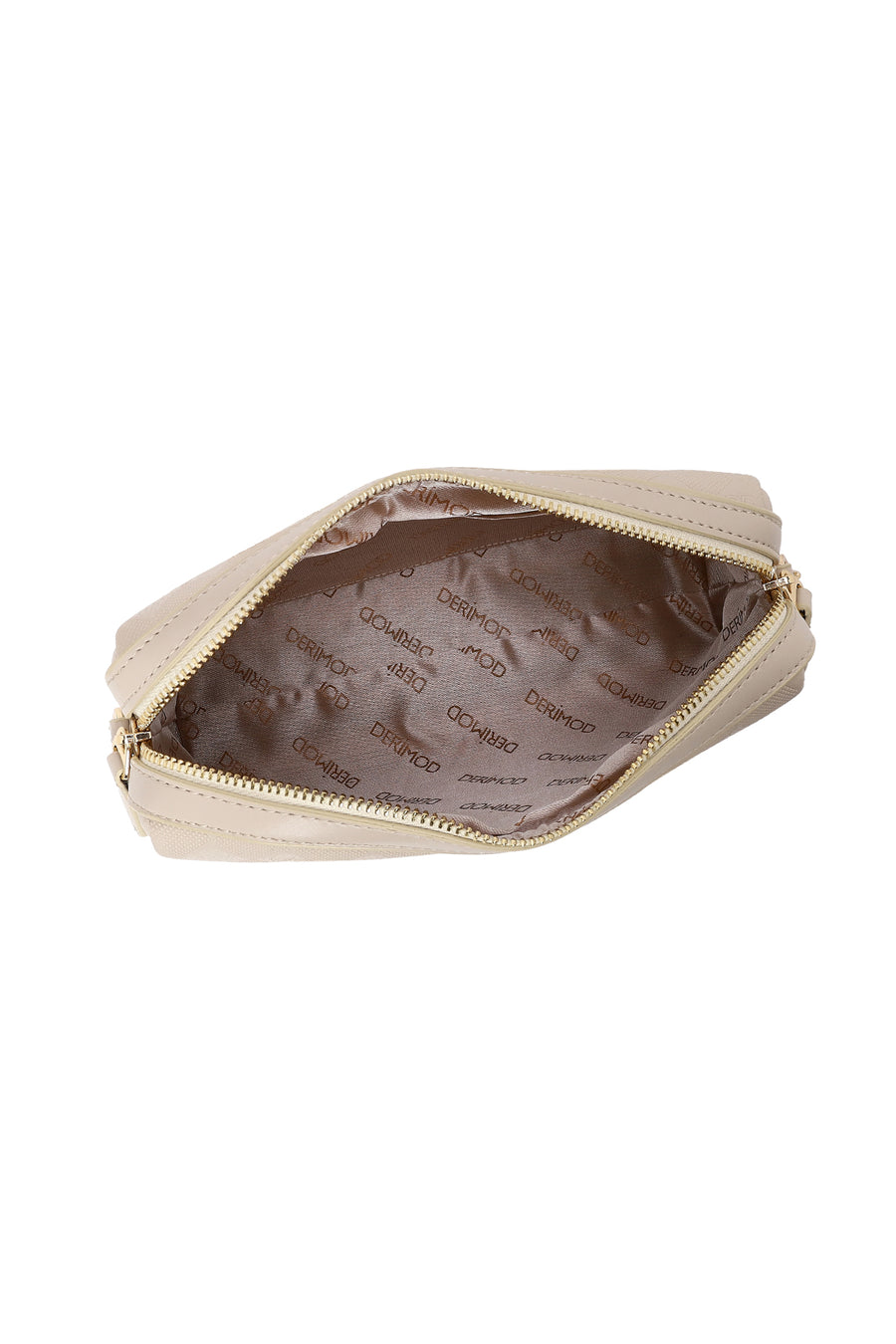 Woman Cream Printed Mini Crossbody Bag