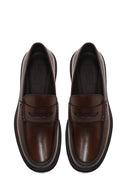 Male Brown Leather Casual Loafer | Derimod