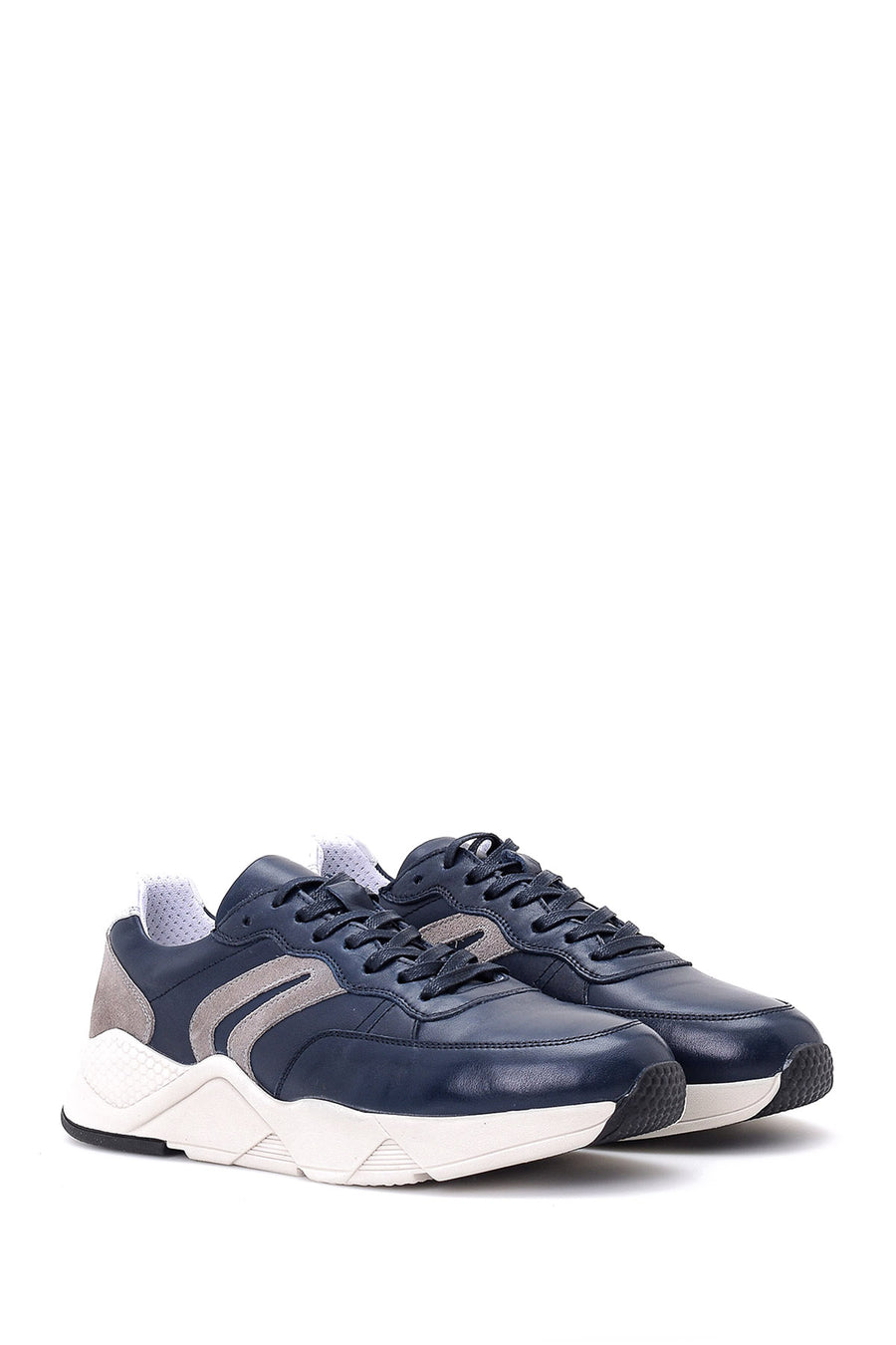 Erkek Süet Detaylı Deri Sneaker