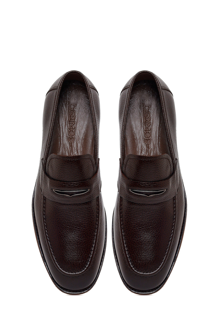 Erkek Kahverengi Deri Klasik Loafer