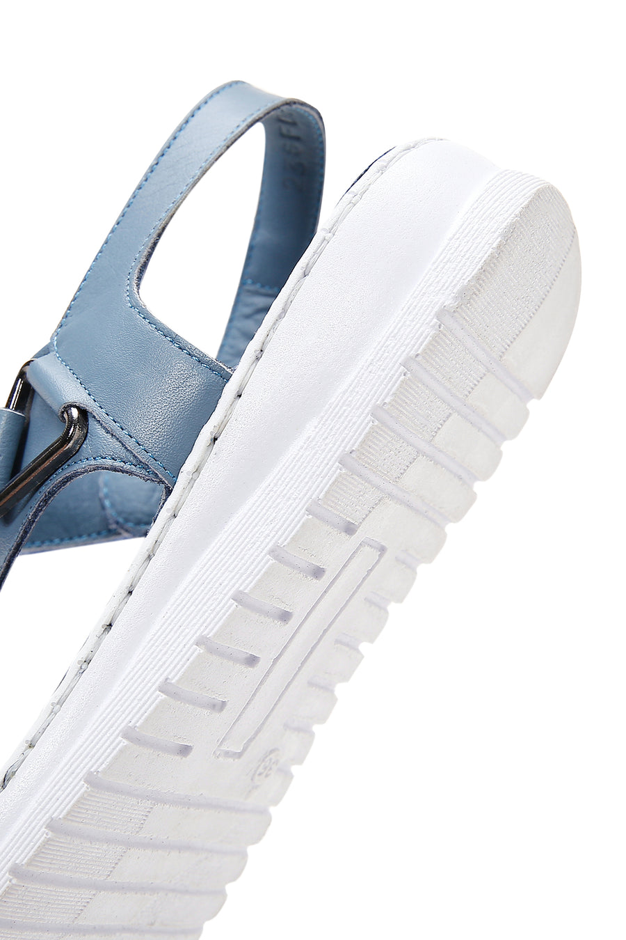 Women's Blue Leather Comfort Sandals