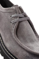 Men's Gray Lace-up Suede Leather Casual Shoes | Derimod