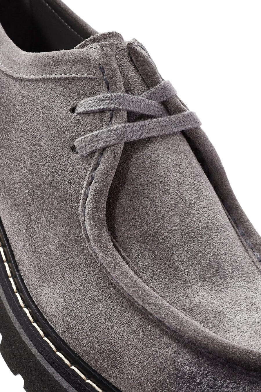 Men's Gray Lace-up Suede Leather Casual Shoes