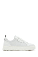 Erkek Beyaz Bağcıklı Deri Sneaker | Derimod