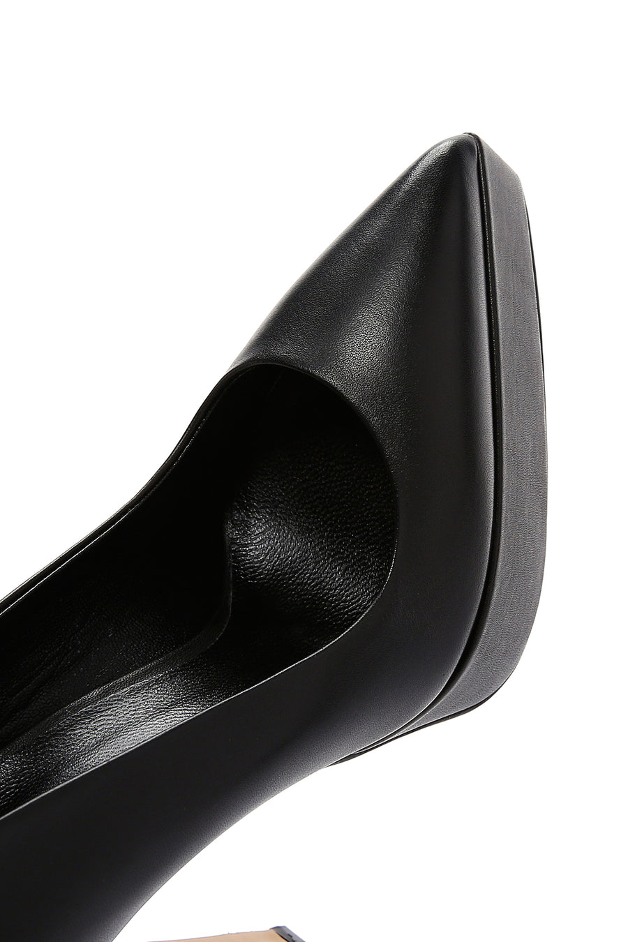 Kadın Siyah Platform Topuklu Deri Stiletto