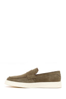 Male Khaki Suede Casual Loafer | Derimod