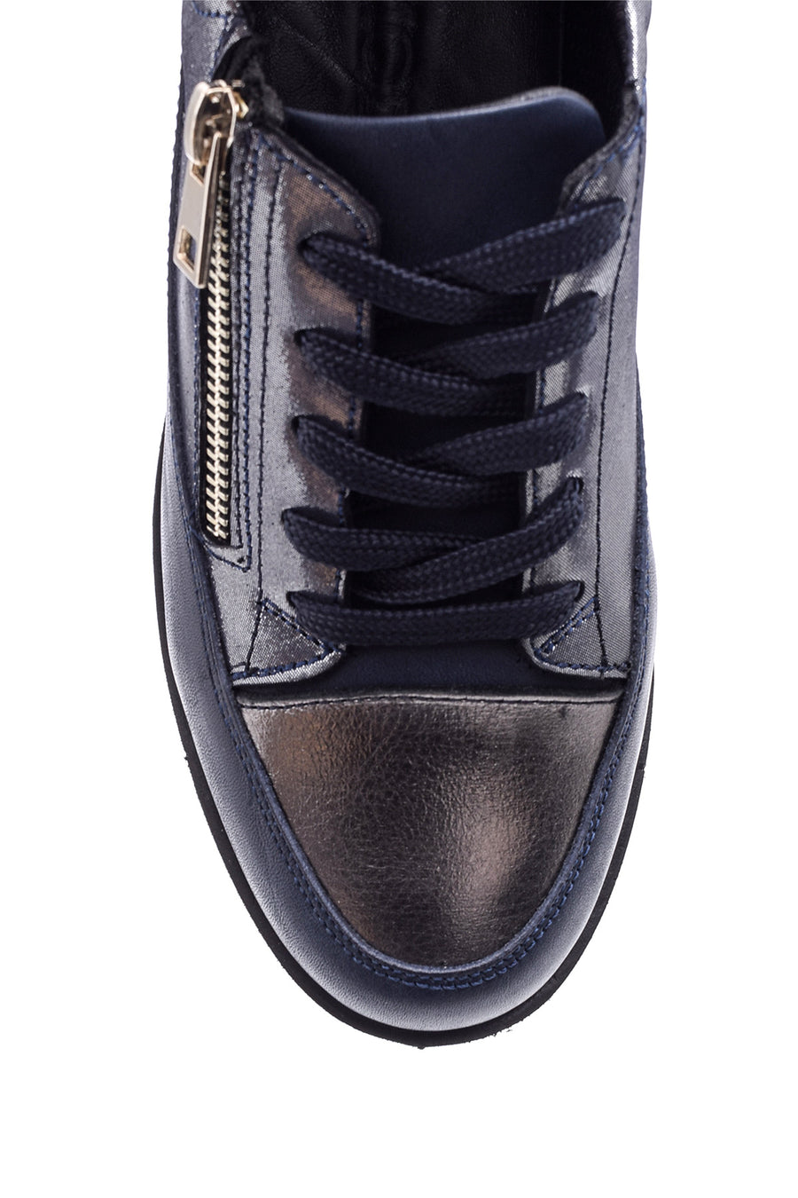 Women's Zipper Detailed Leather Sports Shoes