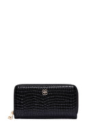 Women's Black Crocodile Wallet | Derimod