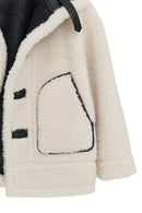 Oslo Women's Beige Reversible Teddy Coat | Derimod