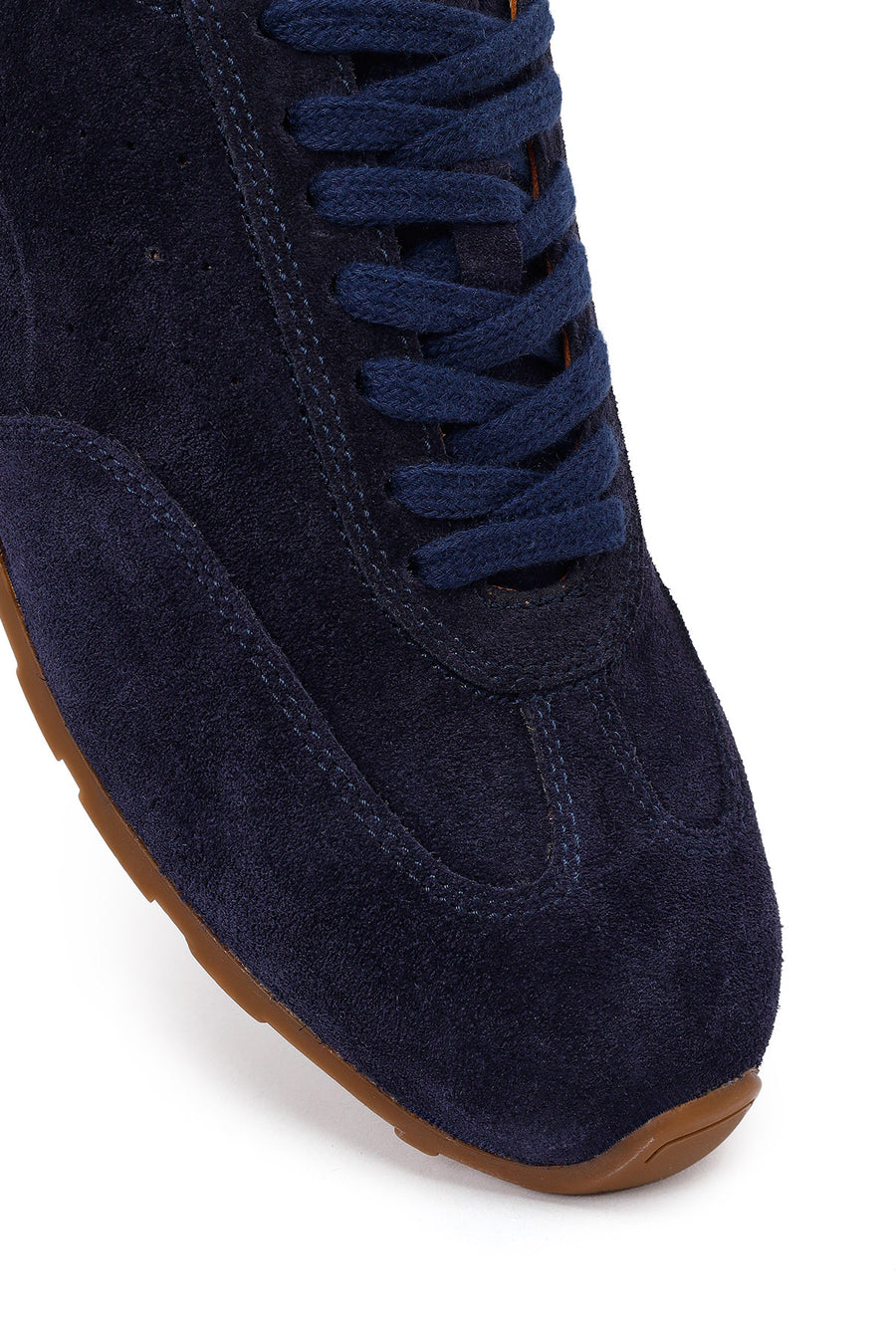 Erkek Lacivert Bağcıklı Süet Deri Sneaker