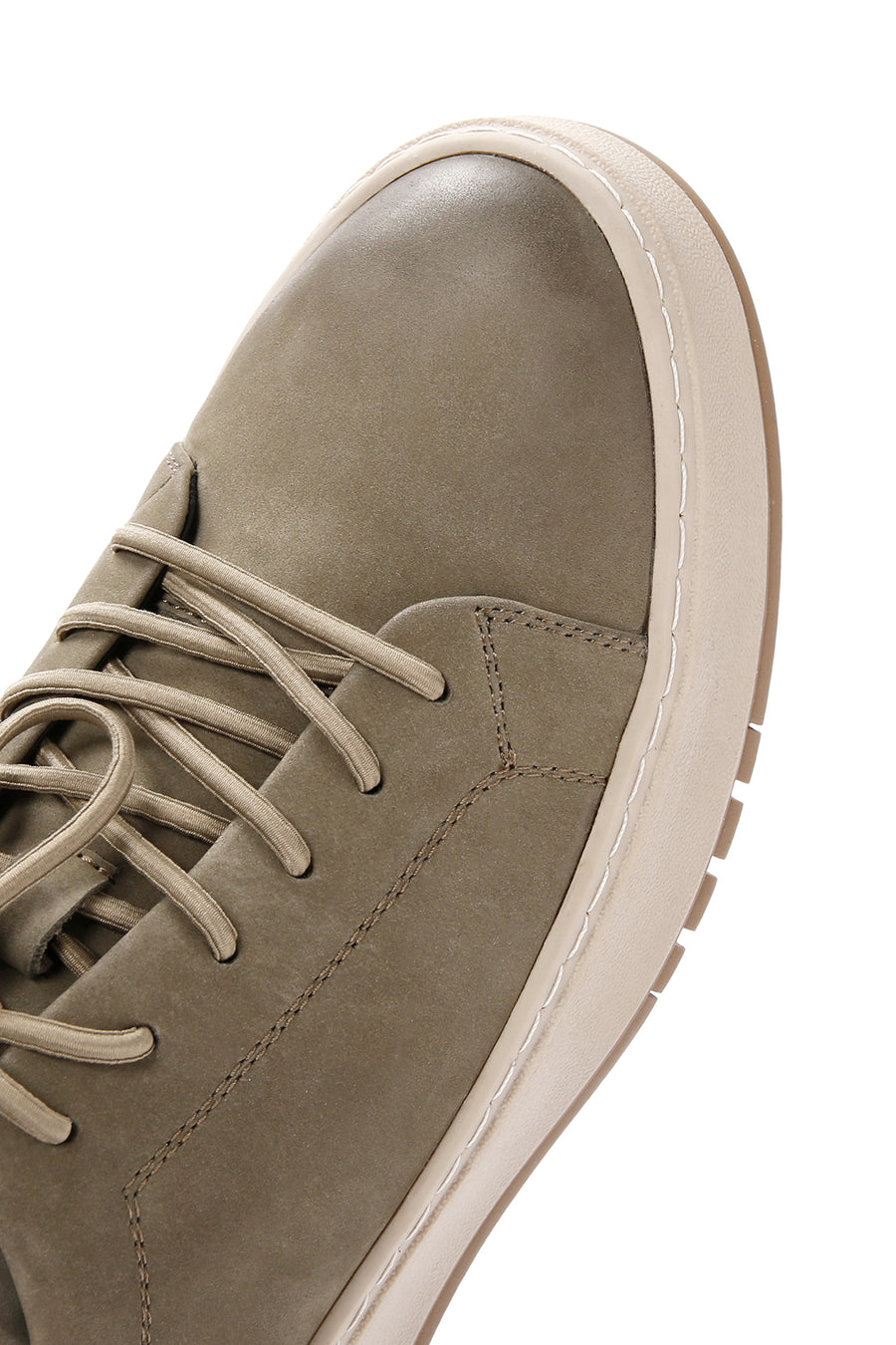 Erkek Haki Bağcıklı Nubuk Deri Sneaker