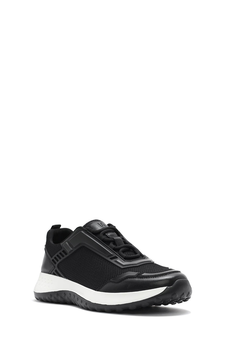 Men's Black Lace-Up Thick Sole Sneaker