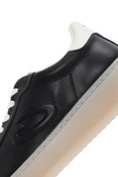 Alberto Guardiani Men's Black New Era Lace-Up Leather Sneakers | Derimod