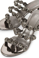 Woman Anthracite High Thin-Heeled Slipper | Derimod