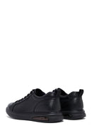 Erkek Siyah Bağcıklı Deri Sneaker | Derimod