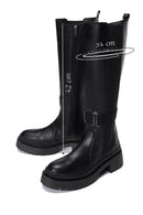 Women's Black Leather Buckle Boots | Derimod