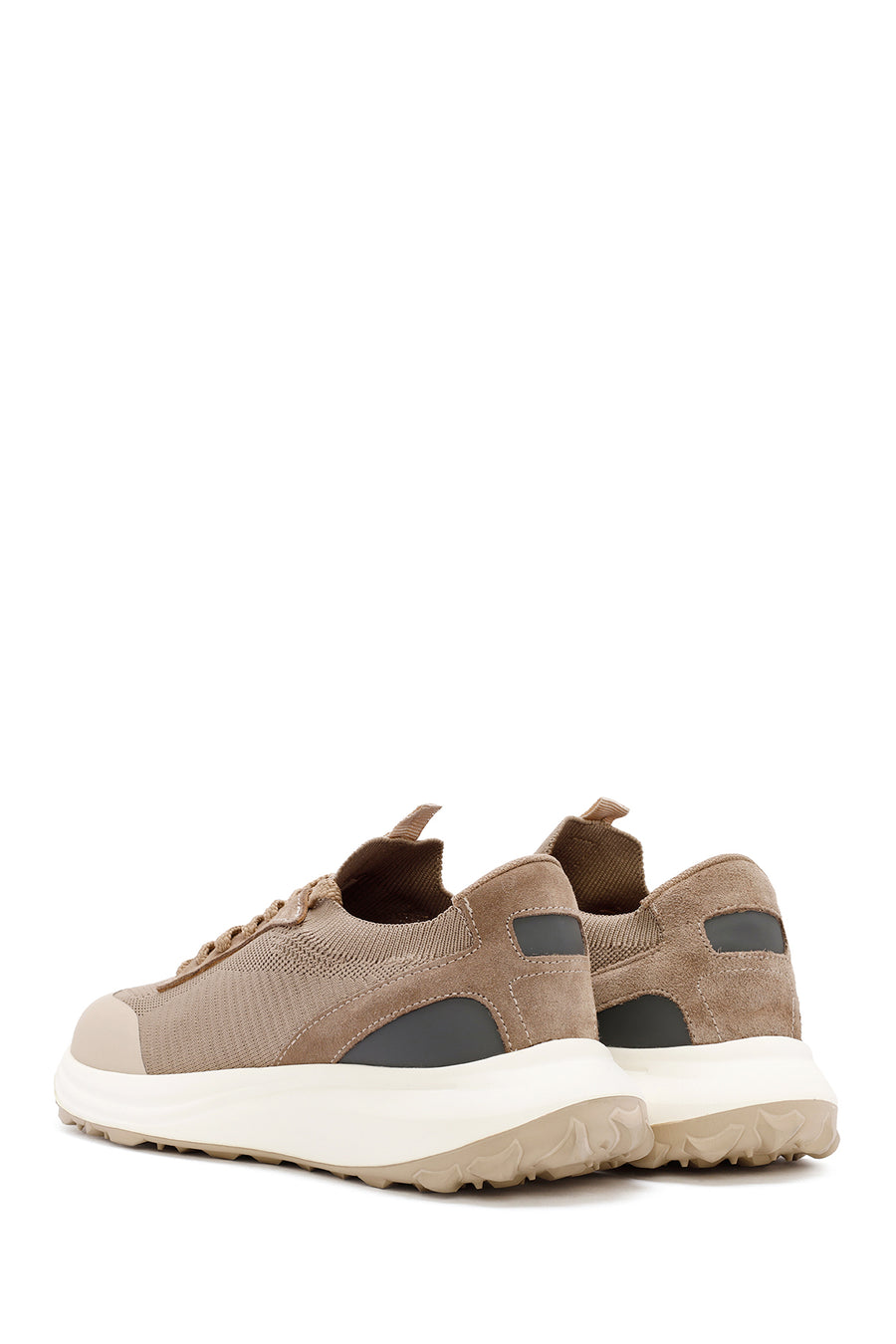 Derimod Zero Erkek Bej Bağcıklı Kalın Tabanlı Kumaş Sneaker