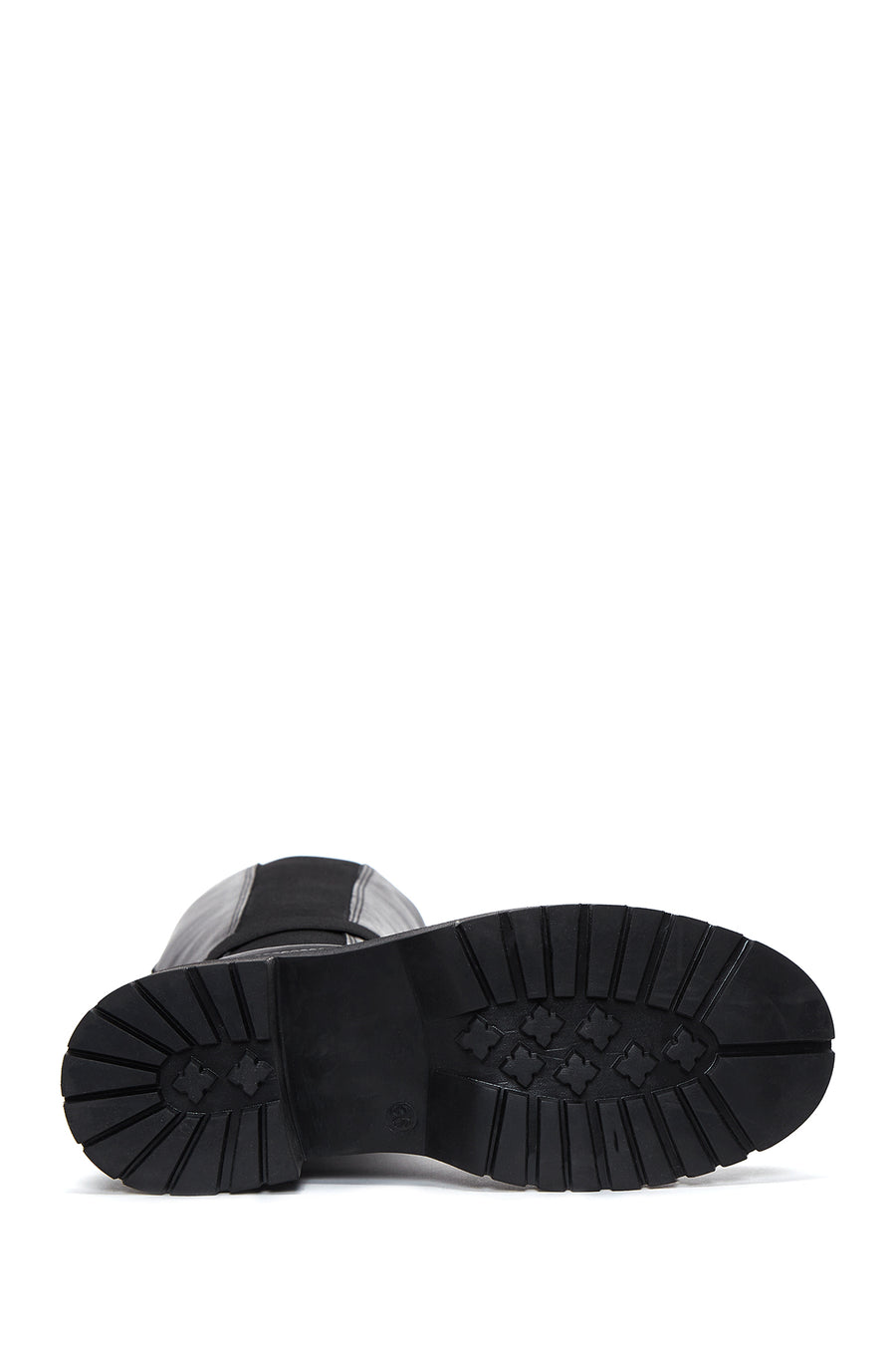 Women's Black Leather Buckle Boots