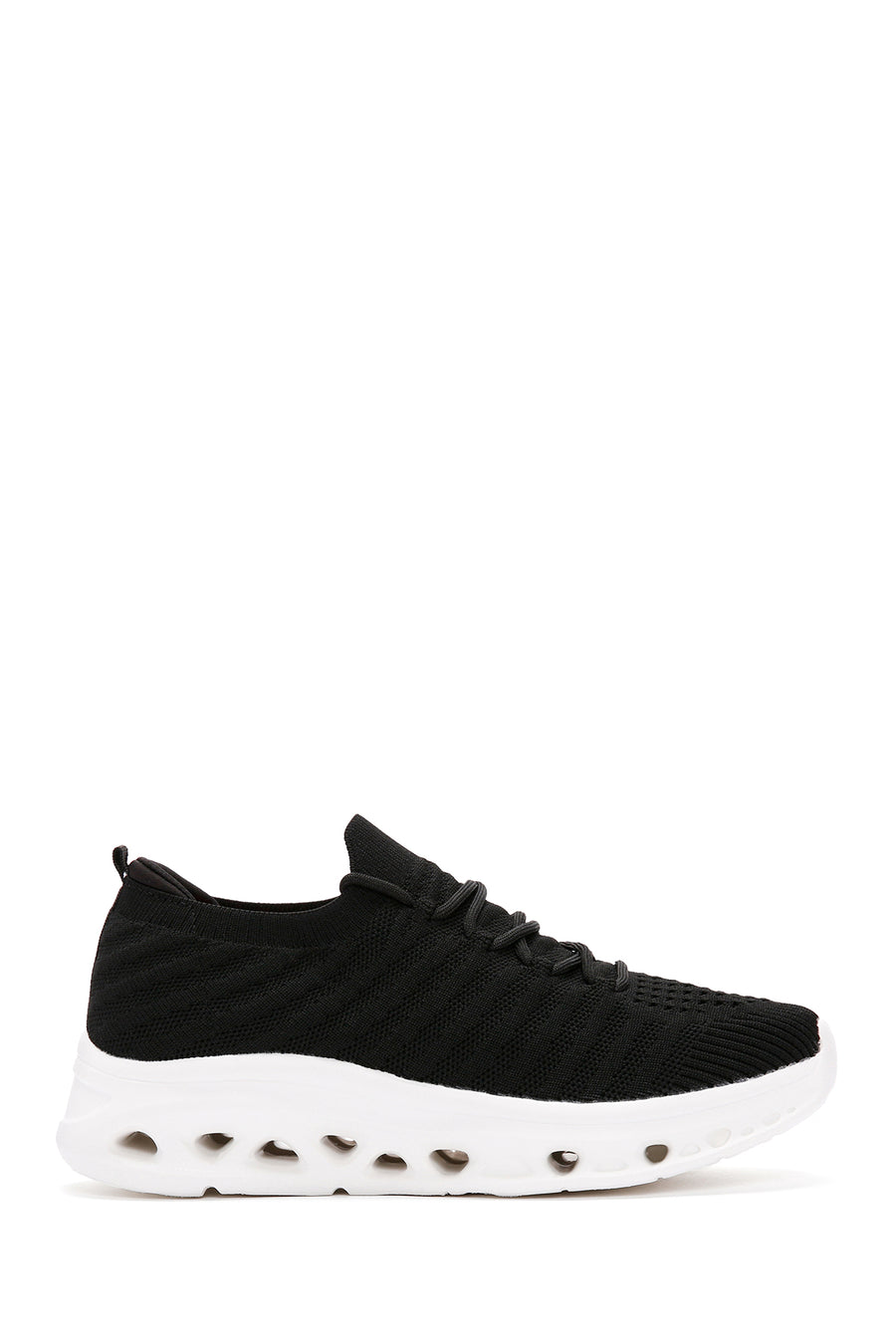 Derimod Zero Kadın Siyah Bağcıklı Kalın Tabanlı Sneaker 24SFD49636F | Derimod