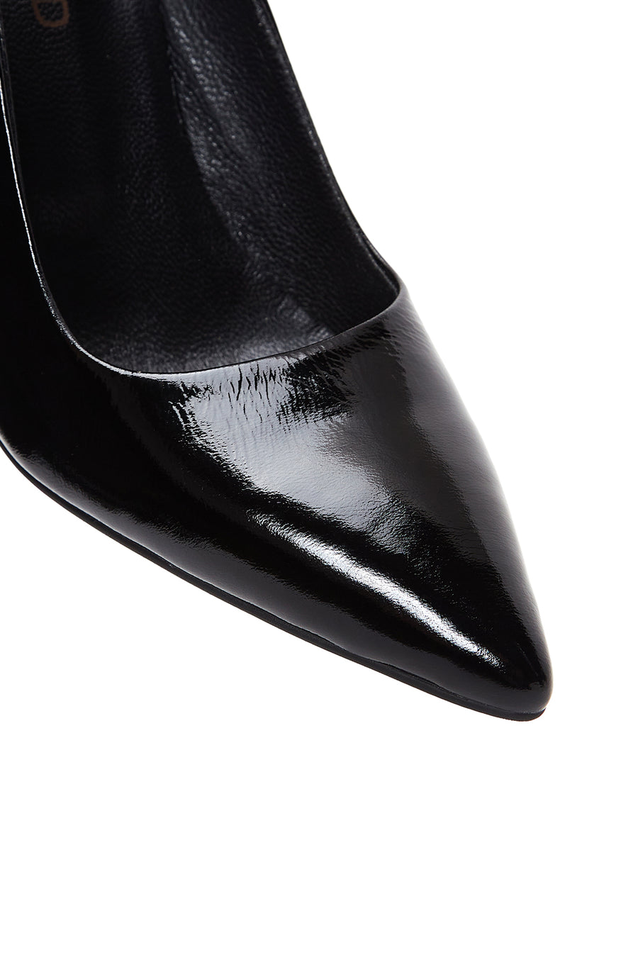 Kadın Siyah Rugan Deri Topuklu Stiletto