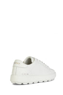 Geox Women's White Lace-Up Spherica Ecub Leather Sneaker | Derimod