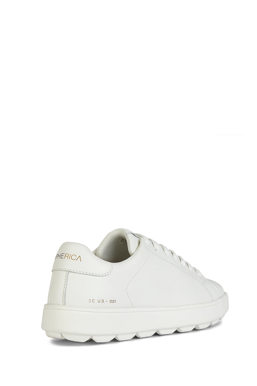 Geox Women's White Lace-Up Spherica Ecub Leather Sneaker