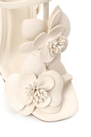 Woman Cream Ankle-Strap Buckled Thin High-Heeled Sandal | Derimod