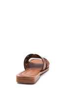 Women's Leather Knit Detailed Slippers | Derimod
