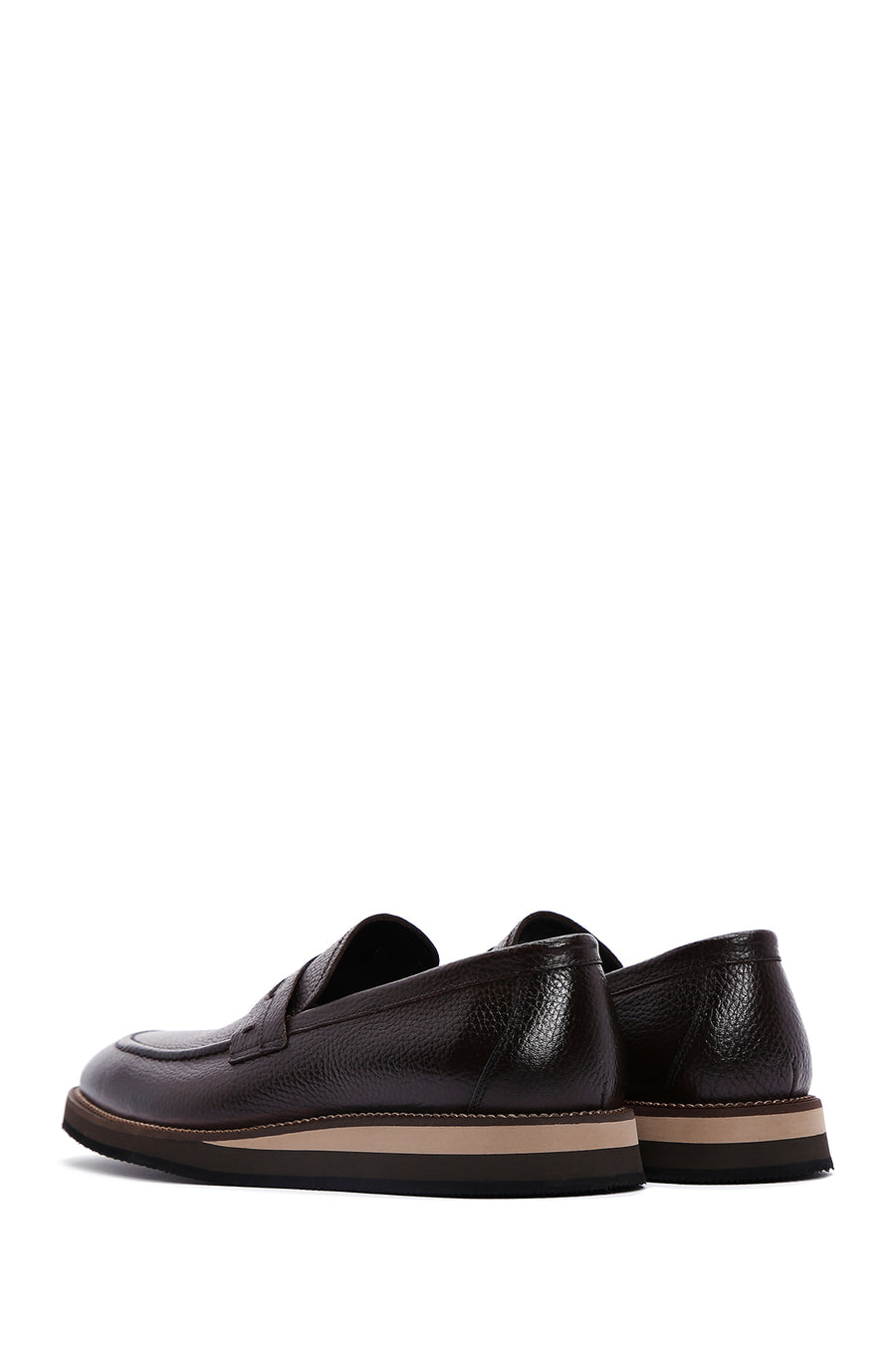 Erkek Kahverengi Deri Casual Loafer