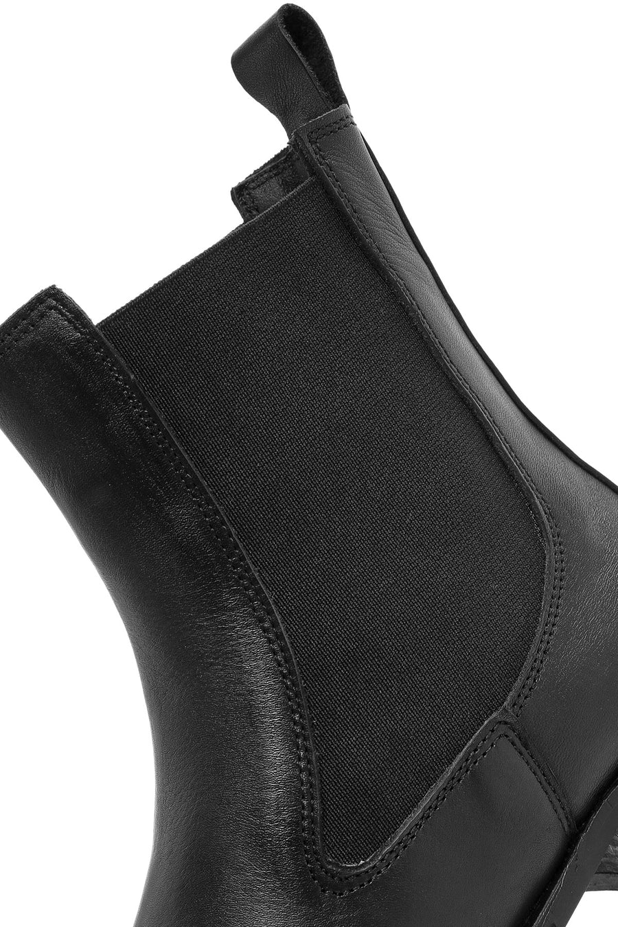 Women's Black Leather Chelsea Boots