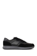 Erkek Siyah Bağcıklı Süet Deri Sneaker | Derimod