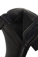 Woman Black Zip Closure Leather Boots | Derimod