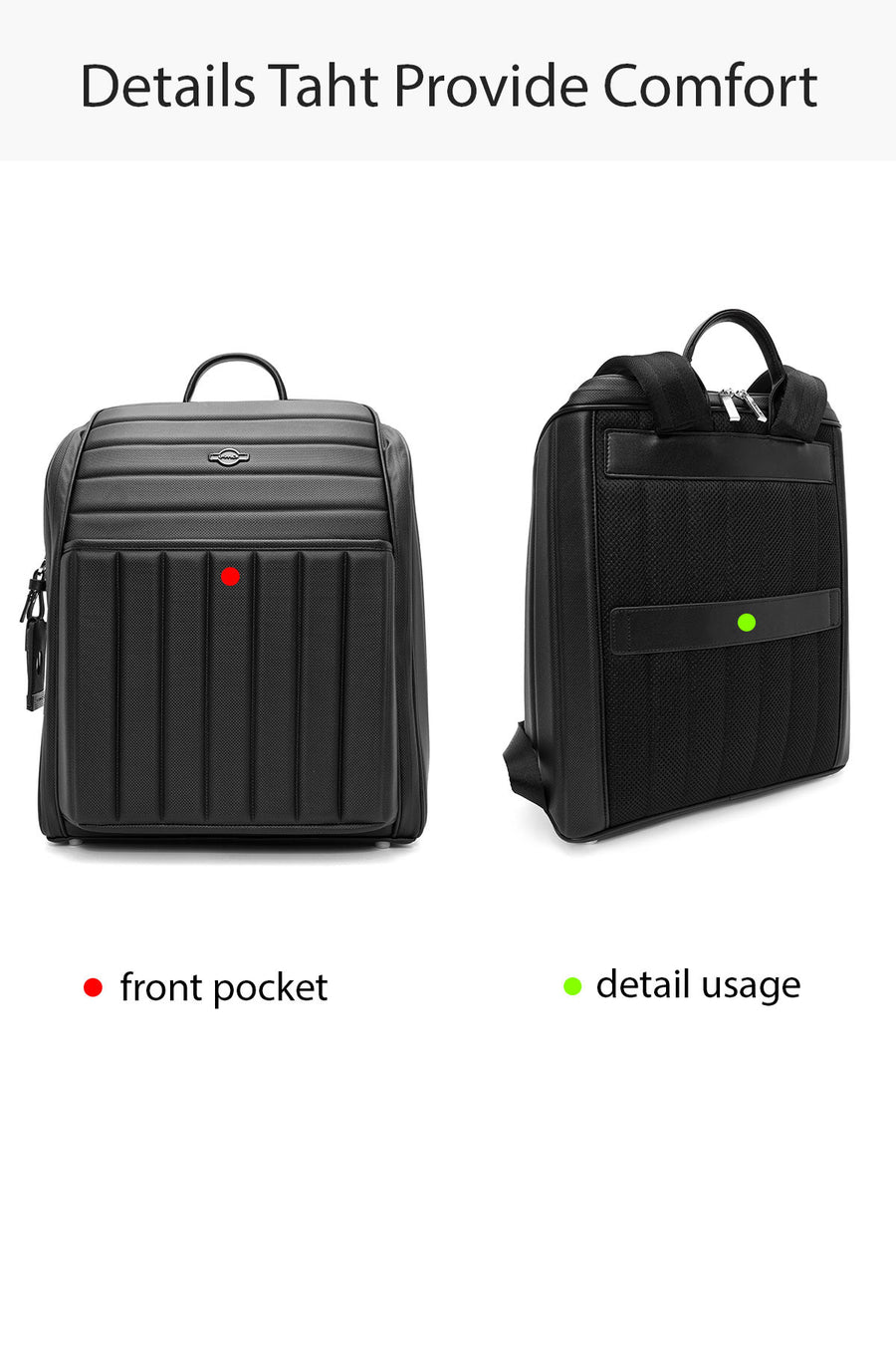 D-Pack Unisex Black Fabric Backpack