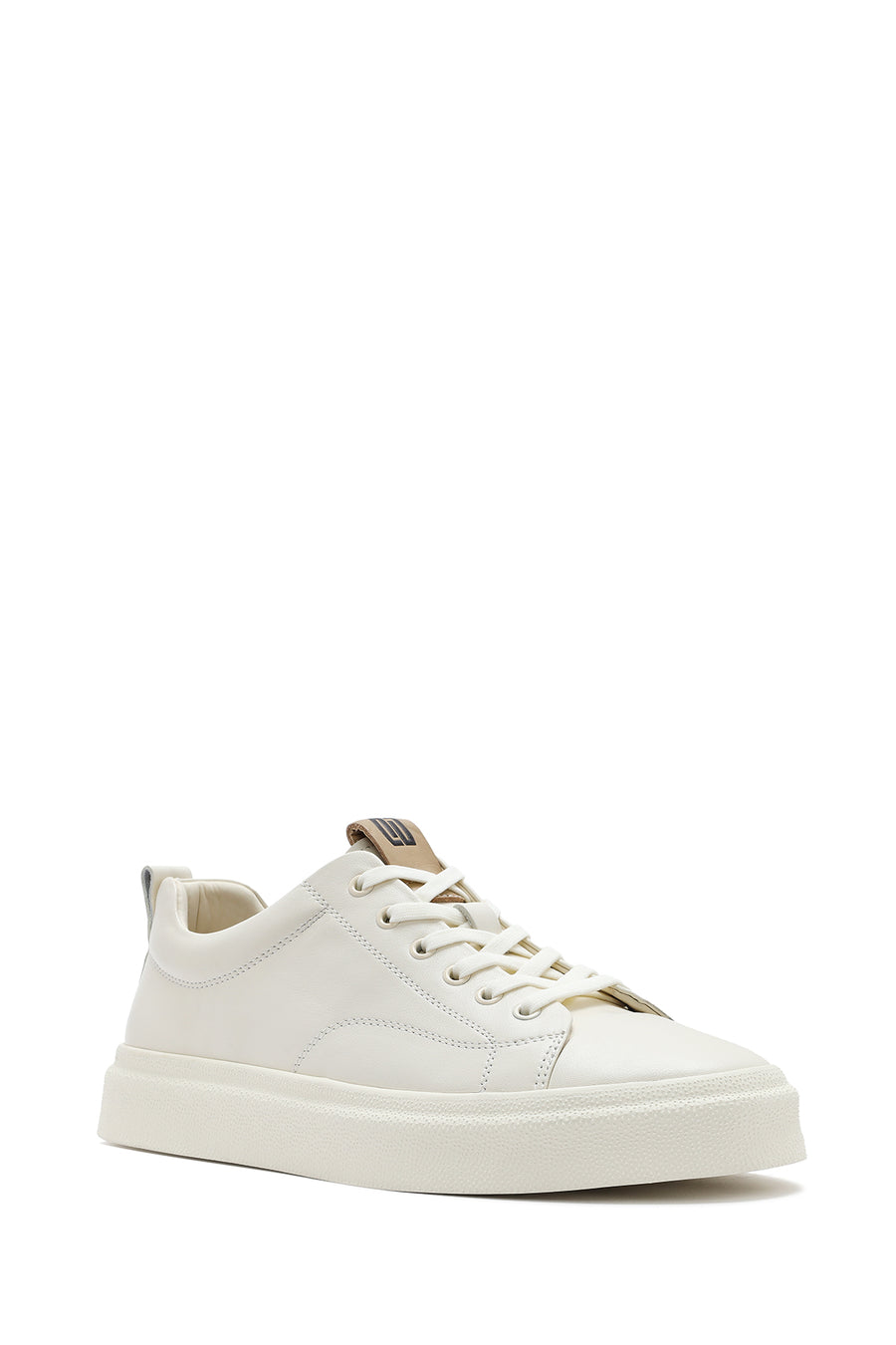 Erkek Beyaz Bağcıklı Deri Sneaker