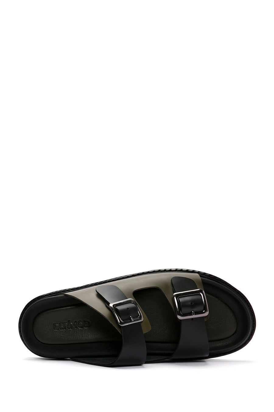 Men's Black Leather Slippers