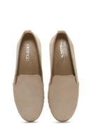 Kadın Gri Süet Deri Comfort Loafer | Derimod