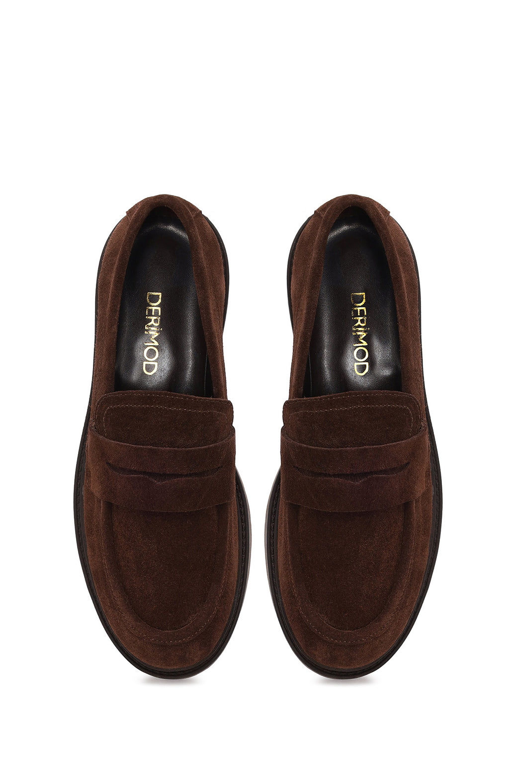 Kadın Kahverengi Süet Deri Maskülen Loafer