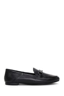 Kadın Siyah Tokalı Deri Maskülen Loafer | Derimod
