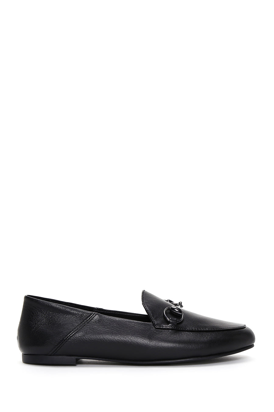 Kadın Siyah Tokalı Deri Maskülen Loafer 26PFD290118 | Derimod