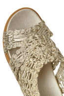 Woman Gold Metallic Sandal | Derimod