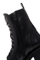 Women's Black Leather Heeled Boots | Derimod