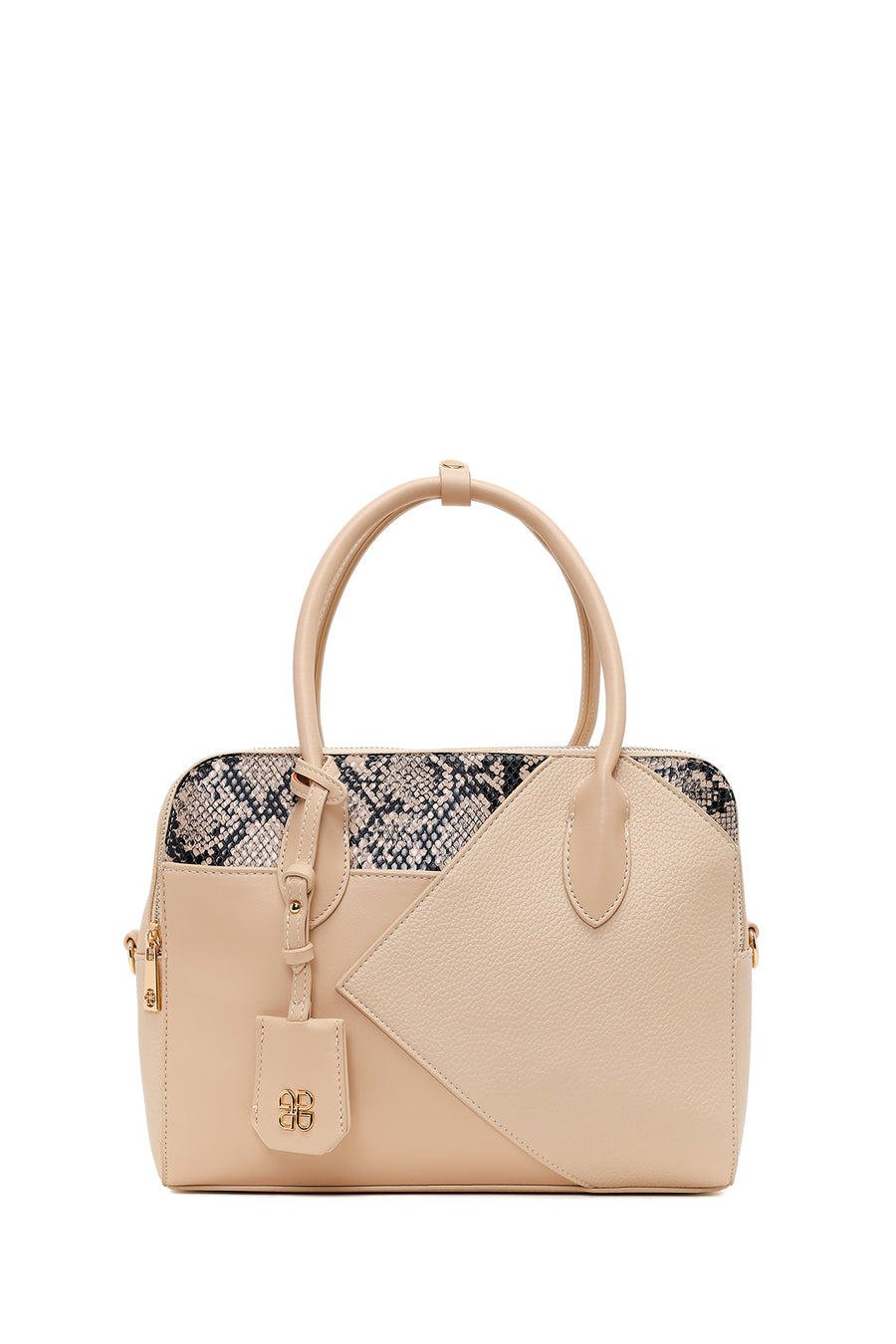 Woman Cream Long Strap Printed Shoulder Bag
